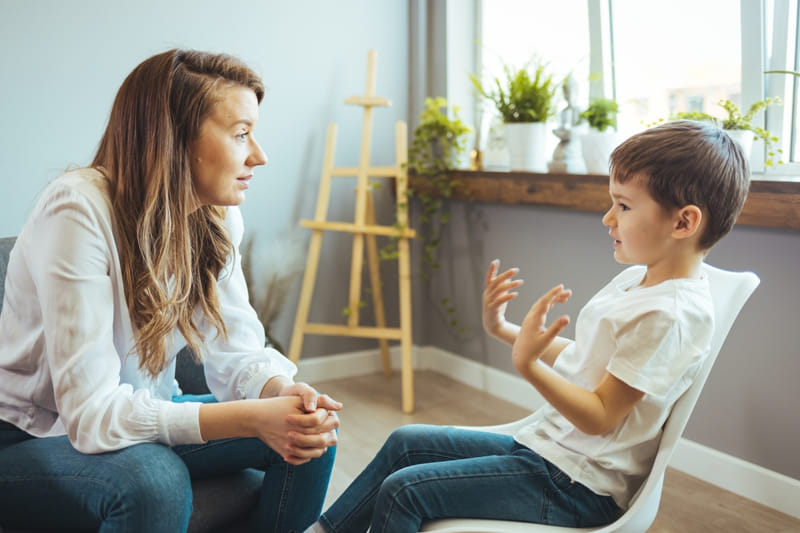 Child at psychologists office