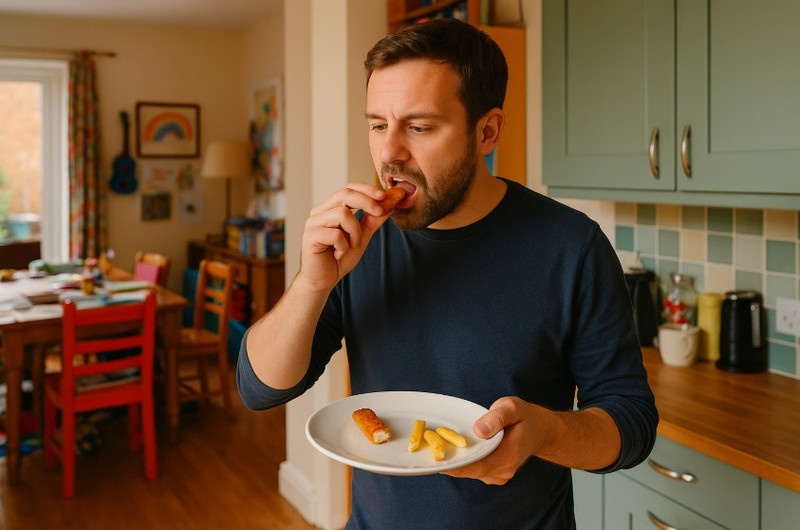 Dad Eating Leftovers