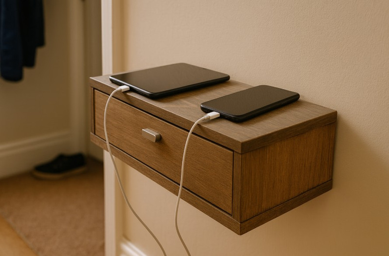 Floating shelf charging station