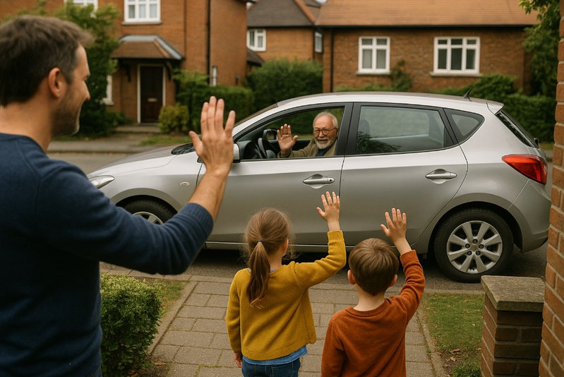 Wave goodbye to Grandad