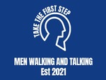 Men Walking and Talking Logo