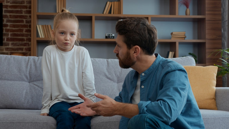 Father Explaining to Daughter
