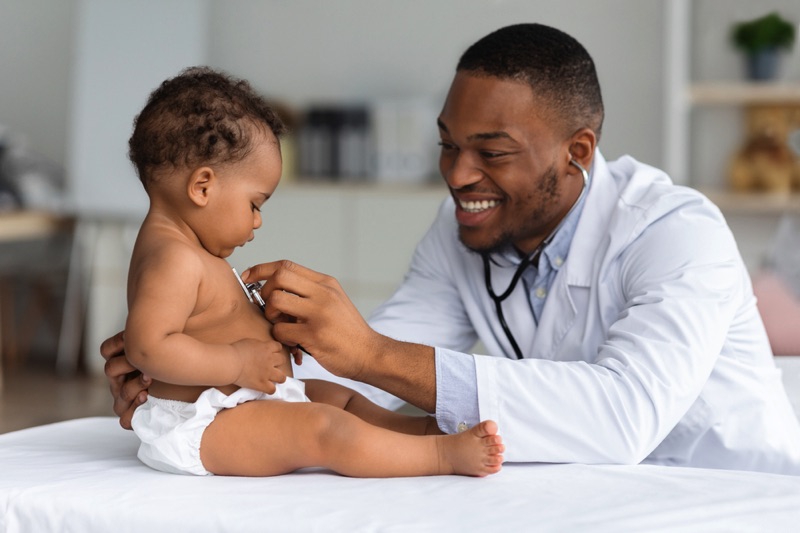 Baby with doctor