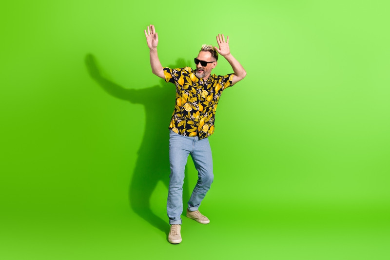 Middle Aged Man Partying