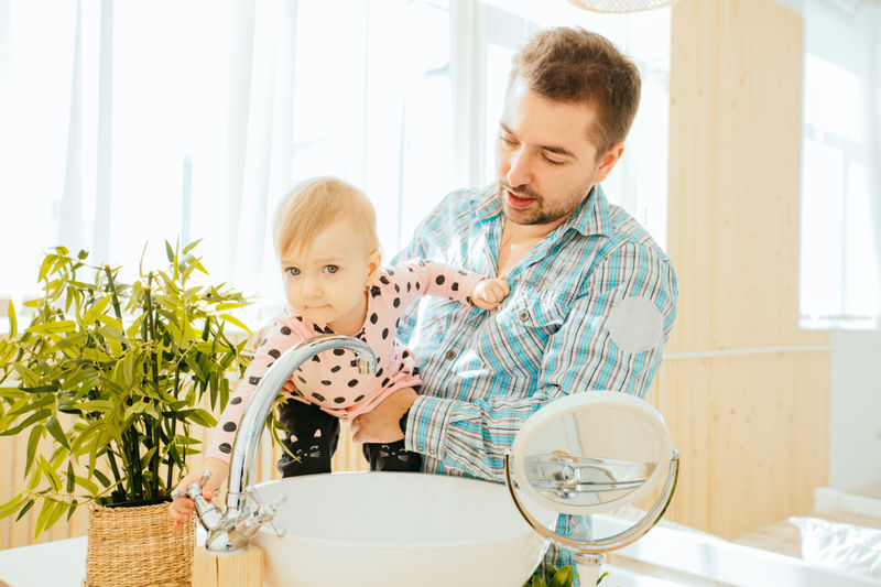 Child Using Bathroom