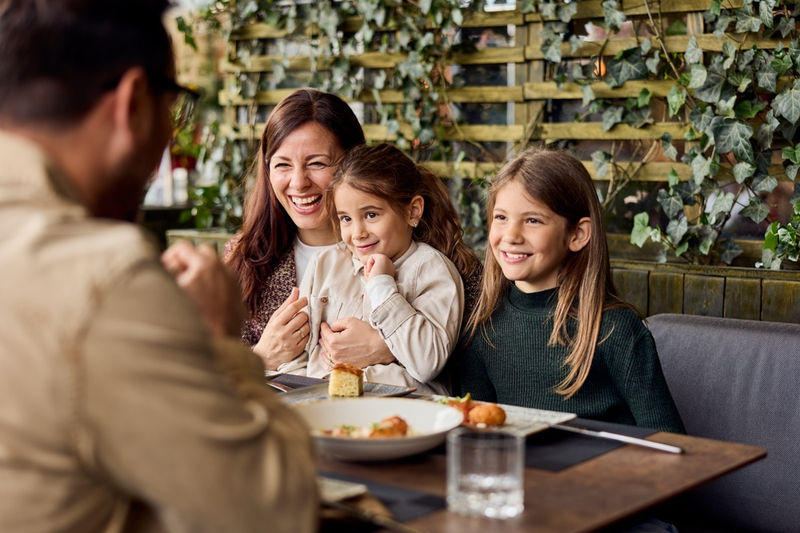 Family Outside at Cafe